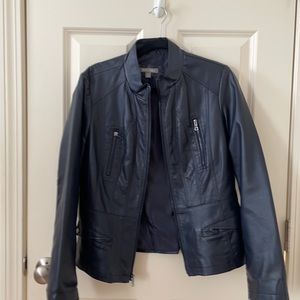 Navy blue jacket by Roz and Ali.